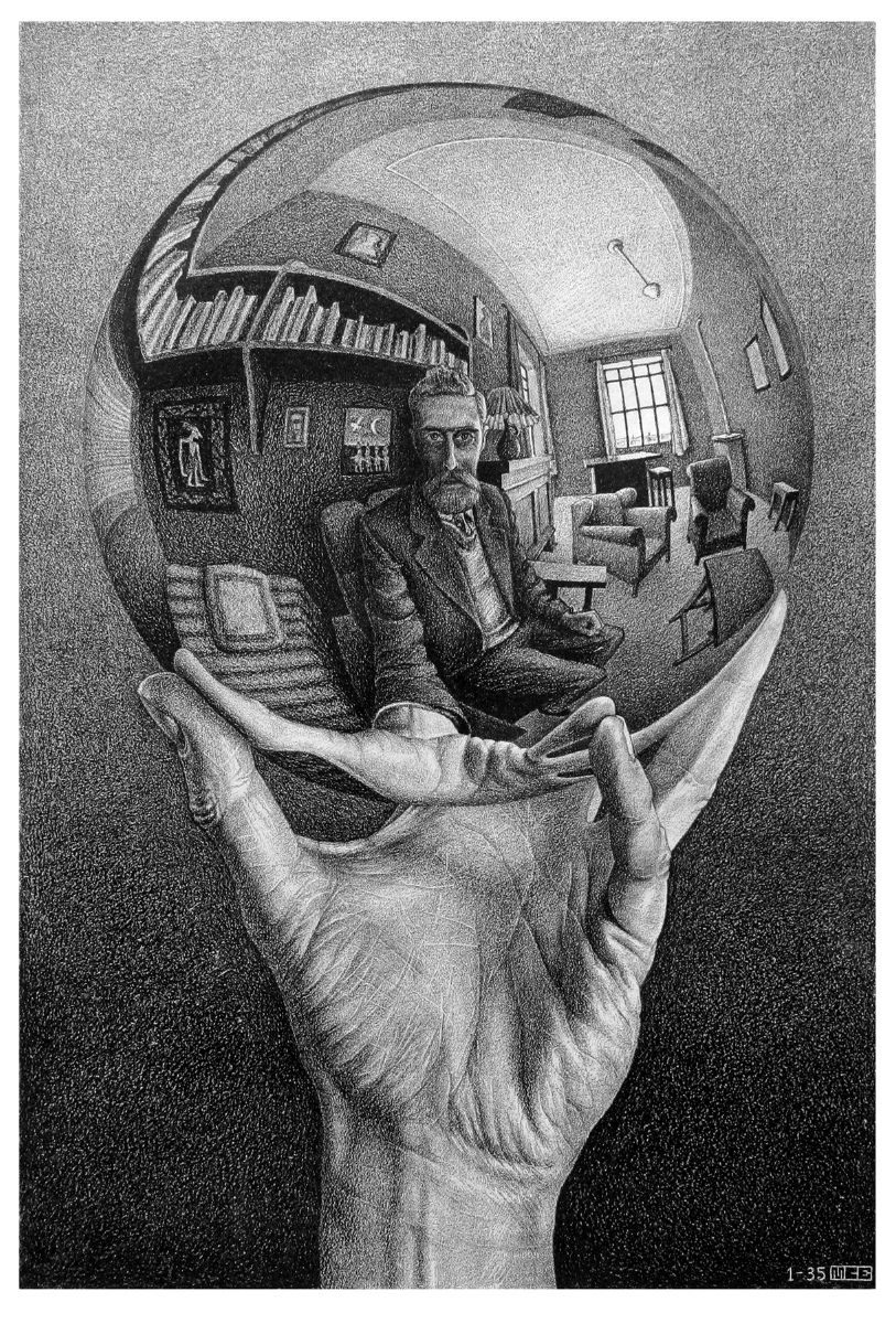 Hand with Reflecting Sphere (Self-Portrait in Spherical Mirror), 1935